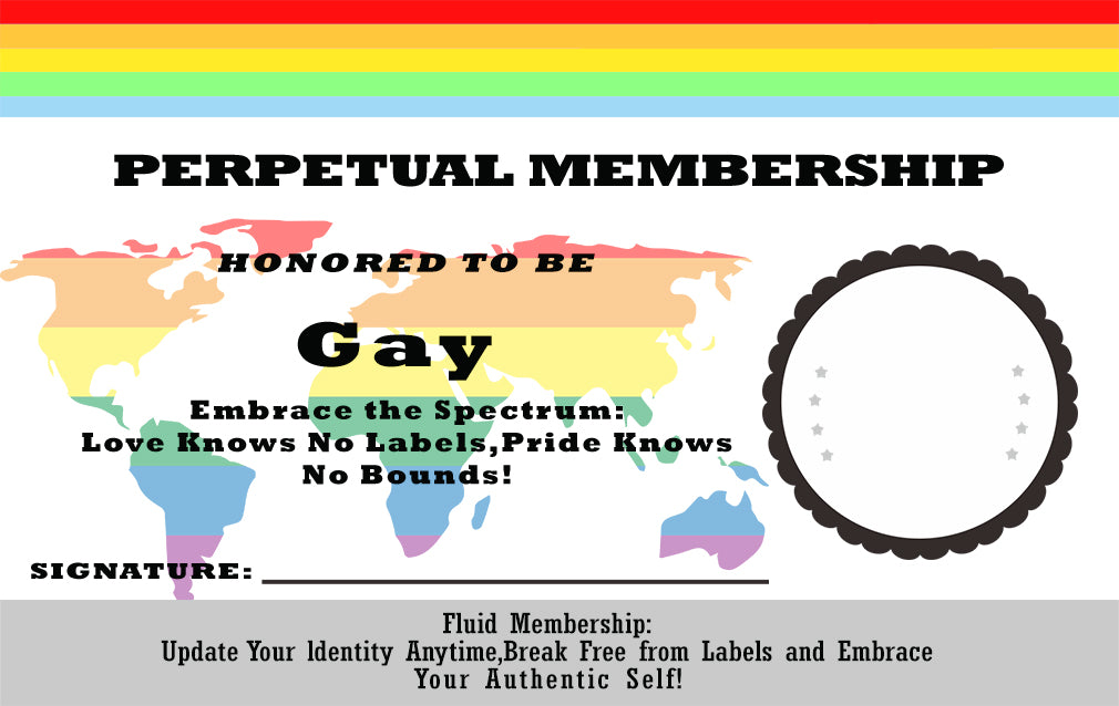 Lifetime Membership Card Honored To Be Gay