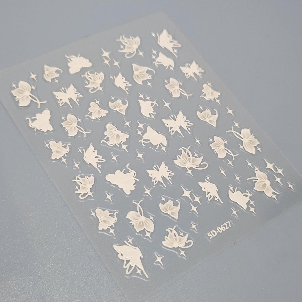 3D Bloom: Lebendige Präge-Blumen-Nagelkunst-Sticker
