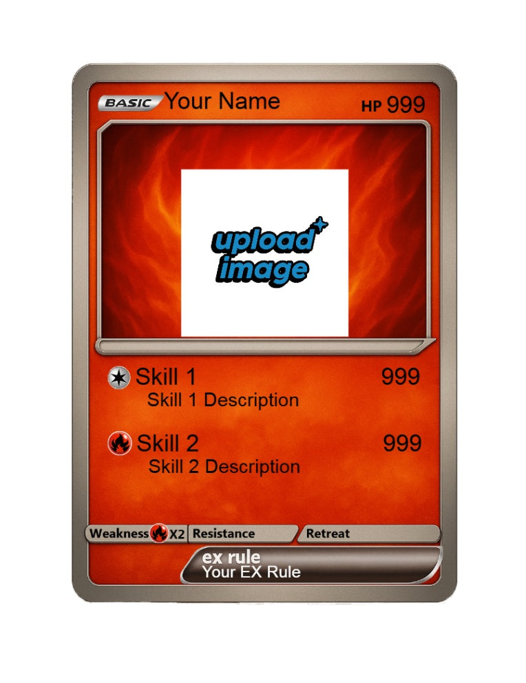 Personalised Poke Monster Card Fire Style