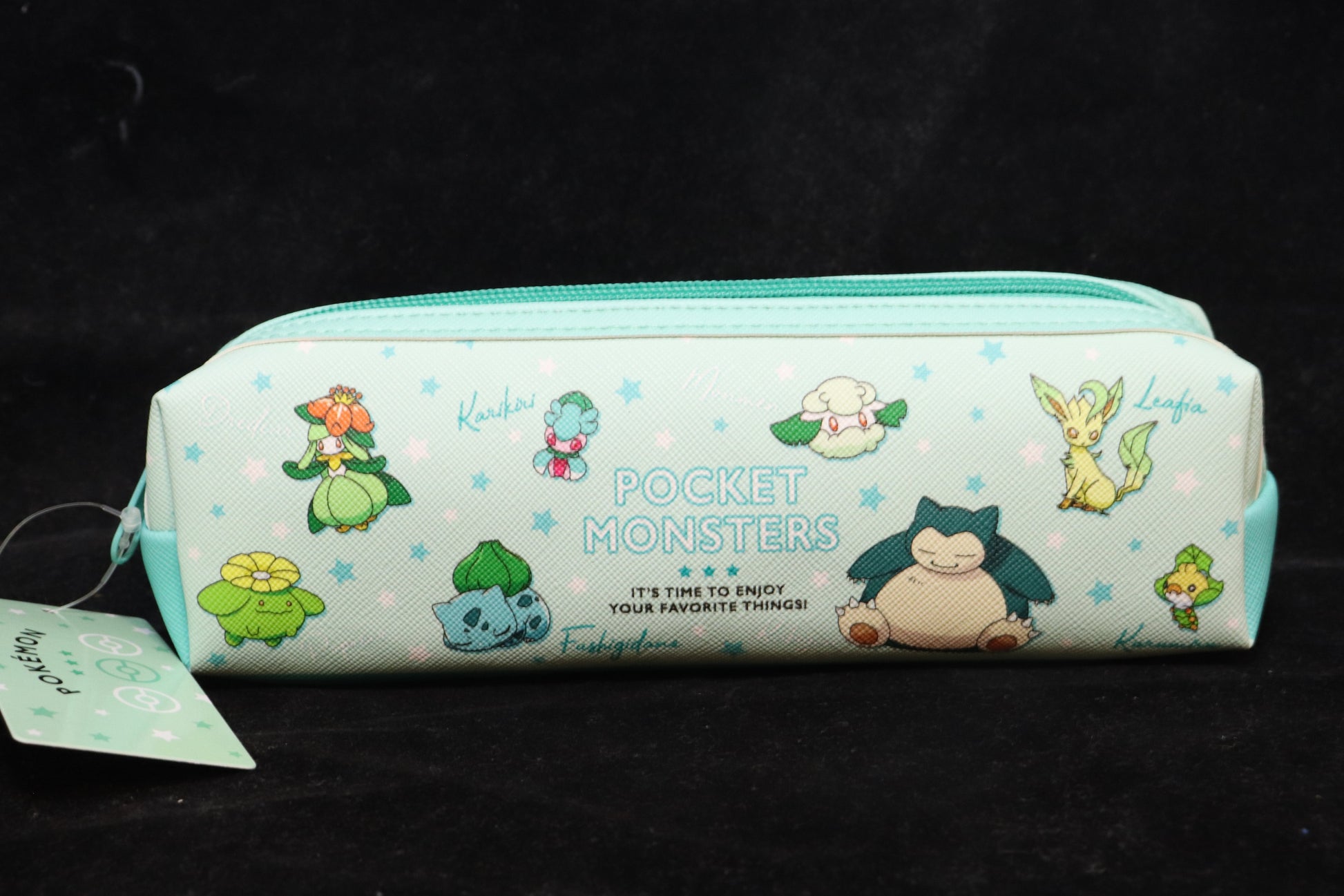 Pokémon / Pocket Monsters Pencil case ,  Snorlax, Bulbasaur, Leafeon, Cottonee,