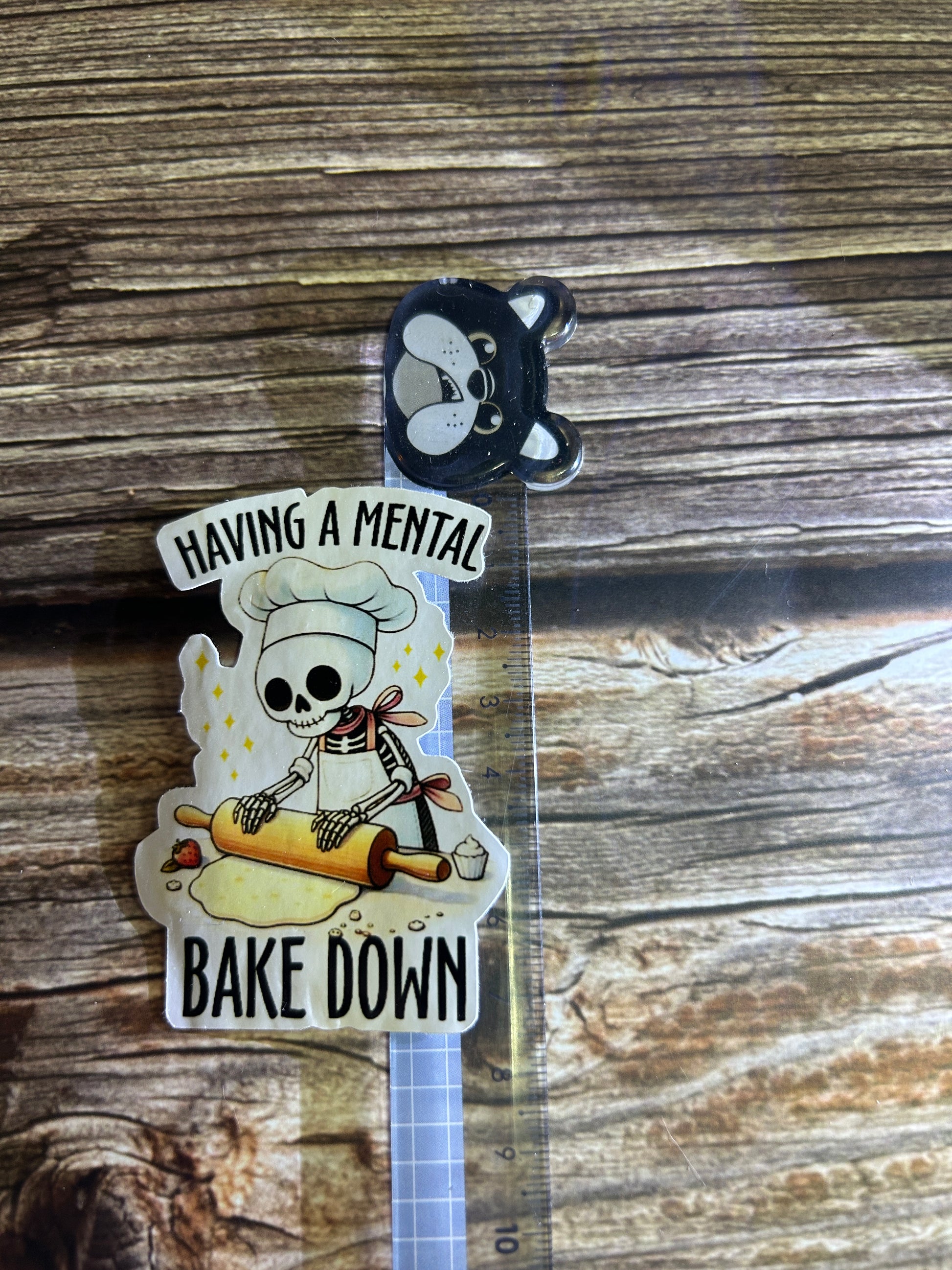 mental bake down | Mental Health Humor Decal (Laptop, Water Bottle)