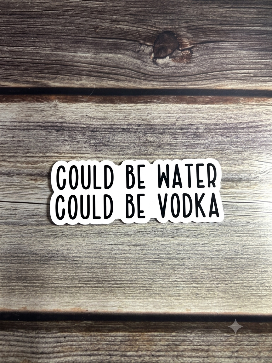 wine sticker, COULD be VODKA, meme office, computer sticker |  Humor Decal (Laptop, Water Bottle)