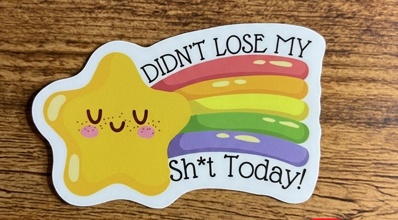 Did not lost my shxt today , office sticker, meme office, computer sticker |  Humor Decal (Laptop, Water Bottle)