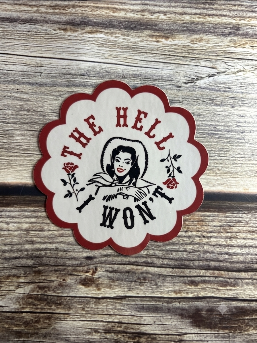 the hell sticker, meme office, computer sticker |  Humor Decal (Laptop, Water Bottle)