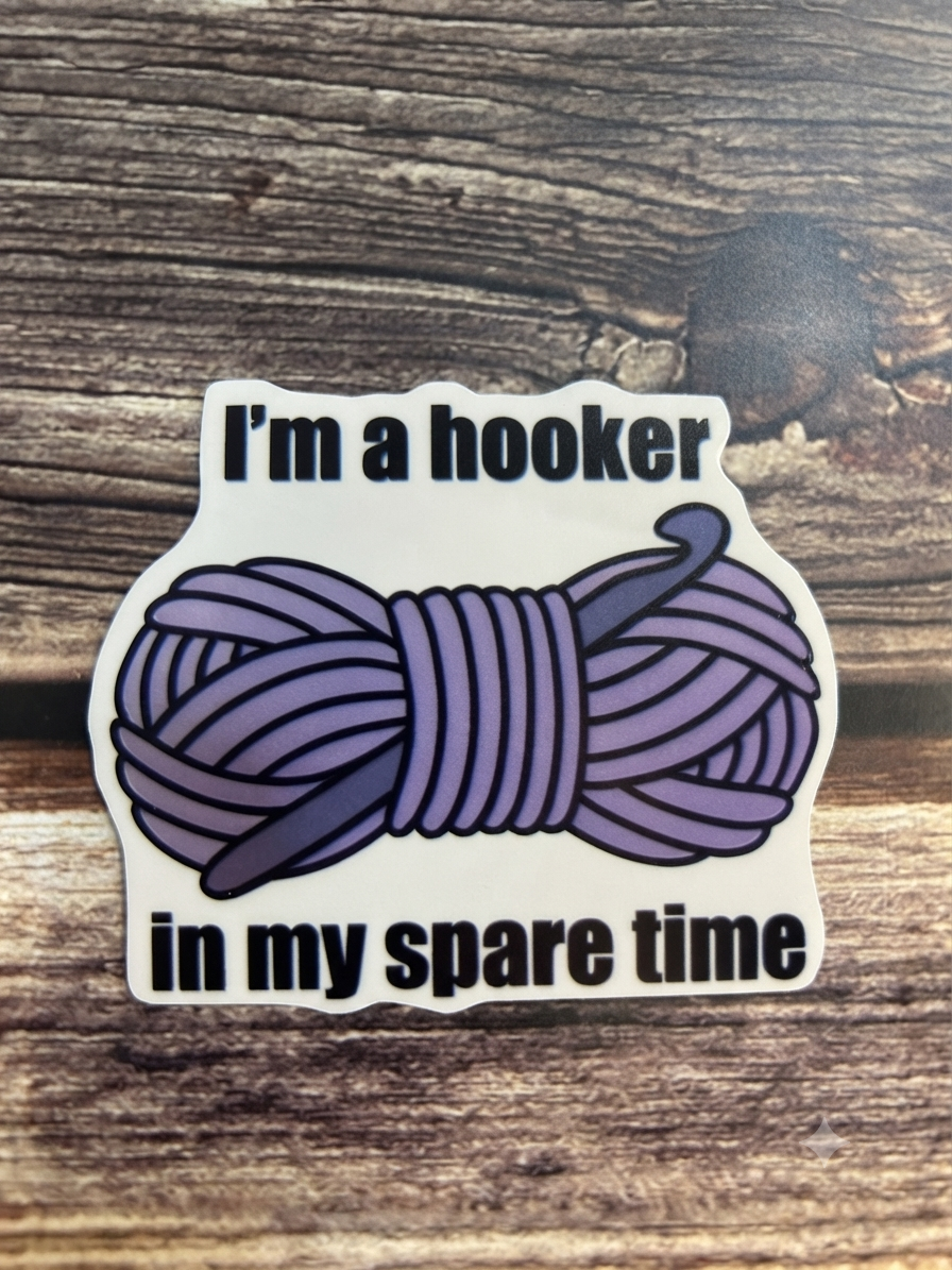 hooker sticker, meme office, computer sticker |  Humor Decal (Laptop, Water Bottle)