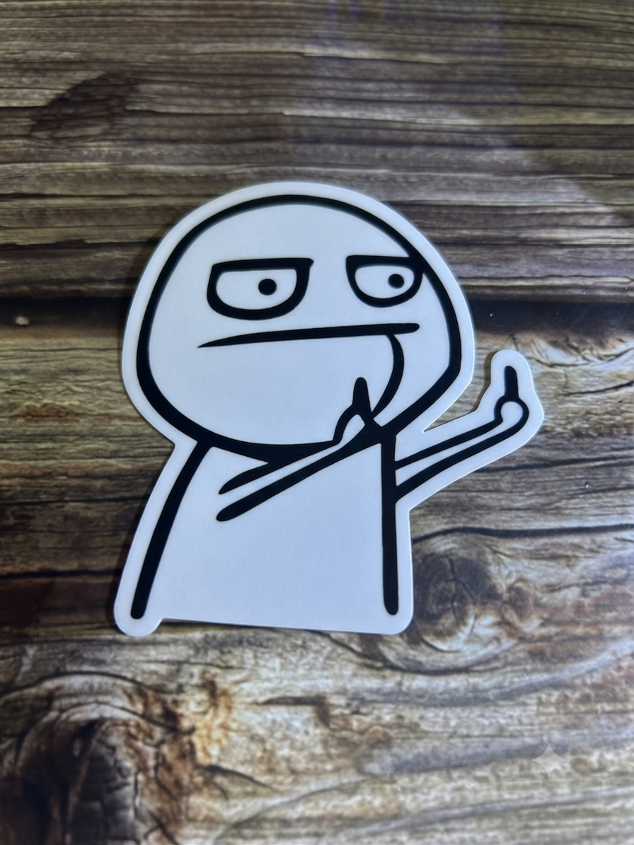 fuck stickers, meme office, computer sticker |  Humor Decal (Laptop, Water Bottle)