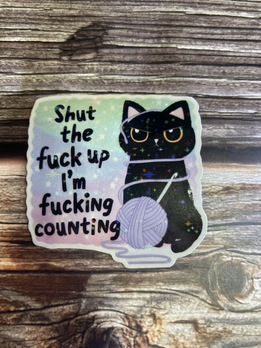 fuck up, cat stickers, meme office, computer sticker |  Humor Decal (Laptop, Water Bottle)