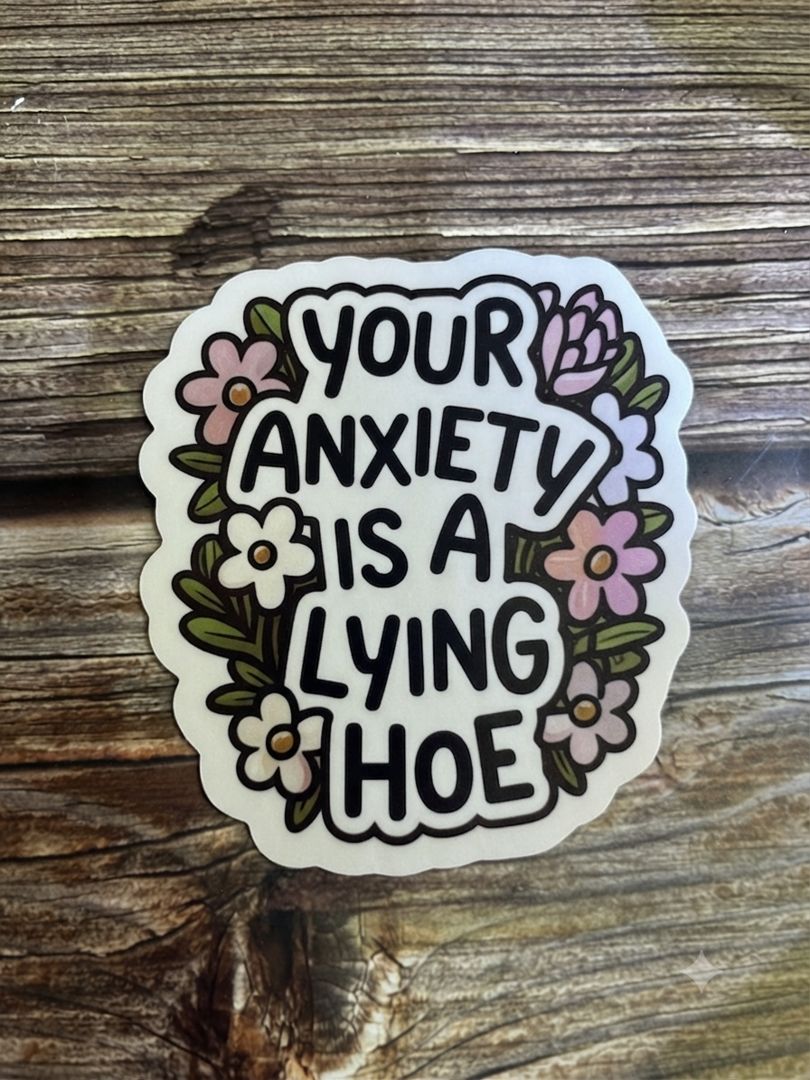 anxiety, mood discorder, meme office, computer sticker |  Humor Decal (Laptop, Water Bottle)