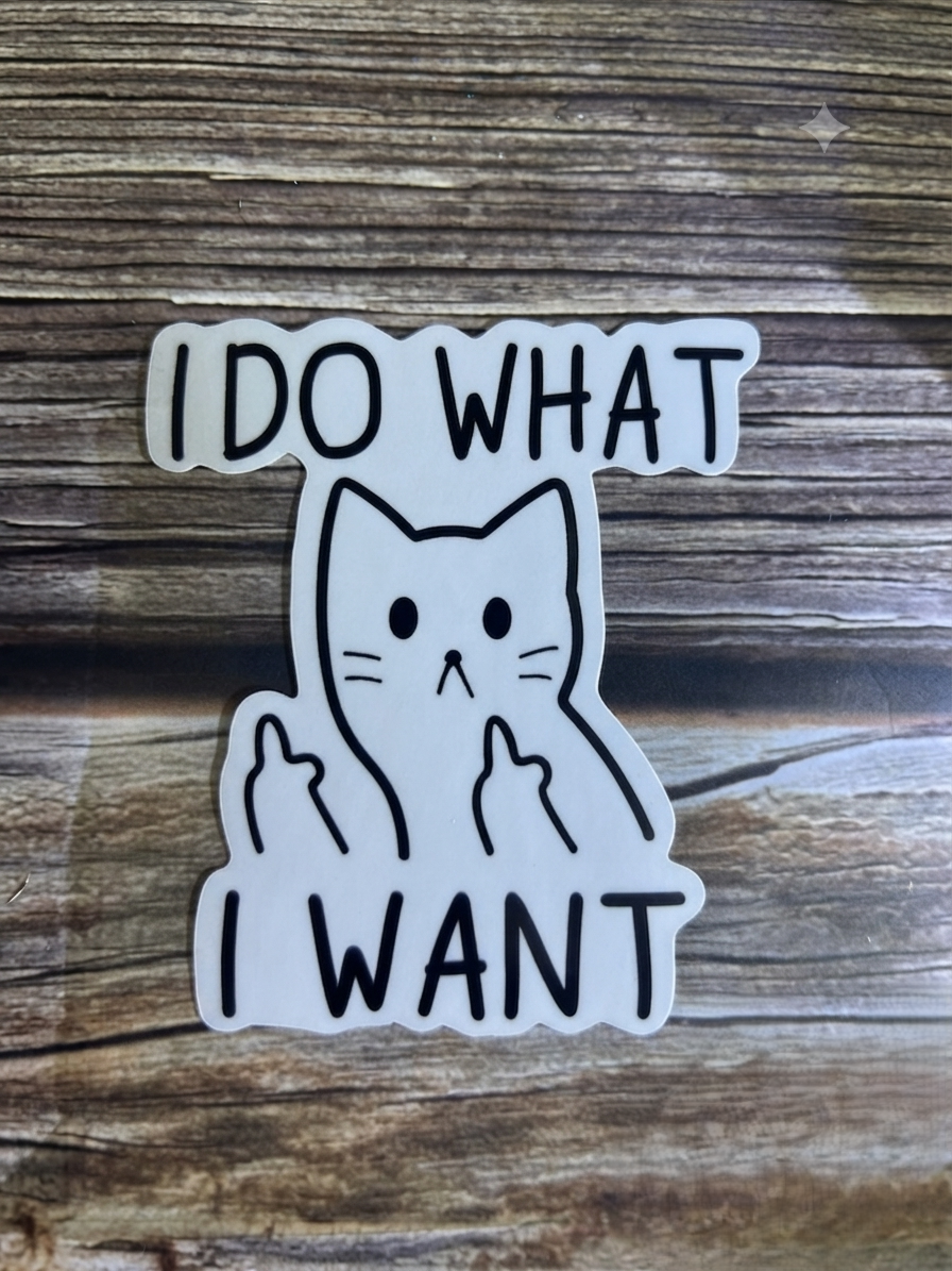 I do what i want, who care, meme office,  Waterproof Vinyl Bookish Decal(Laptop, Water Bottle)