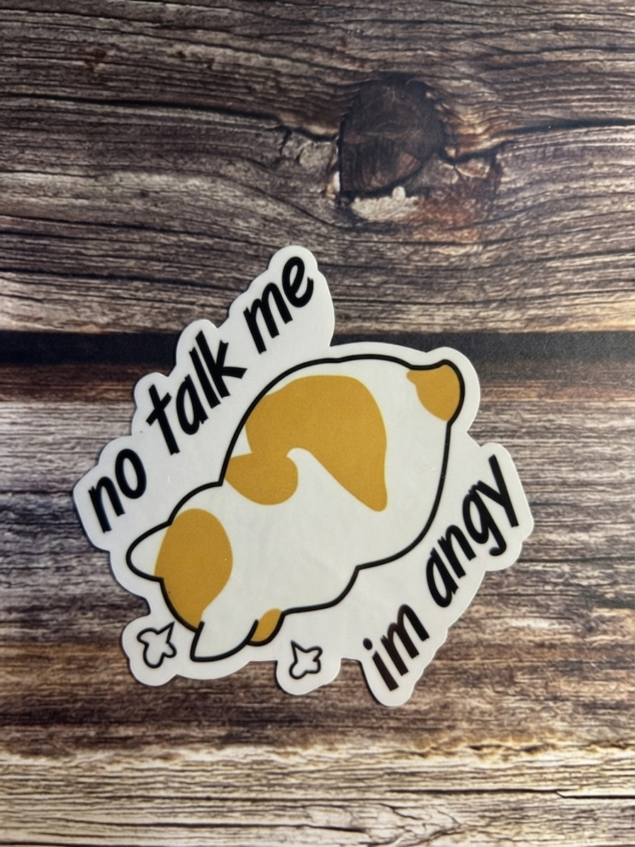 mood disorder, angry sticker, meme office, computer sticker |  Humor Decal (Laptop, Water Bottle)