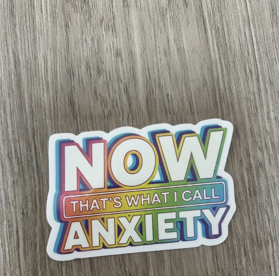 Anxiety bonus feeling,   meme office, computer sticker |  Humor Decal (Laptop, Water Bottle)