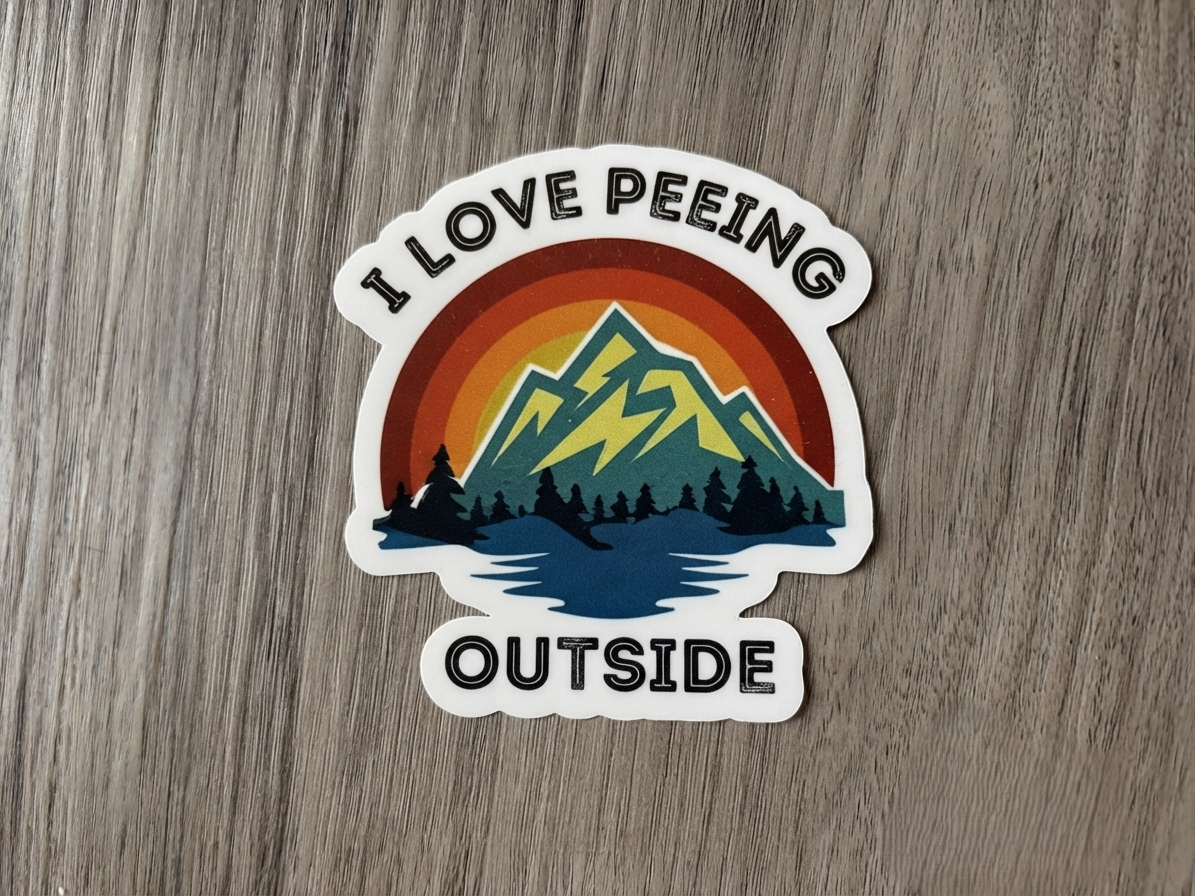 wewe, peering, mountain, meme office,  Waterproof Vinyl Bookish Decal(Laptop, Water Bottle)