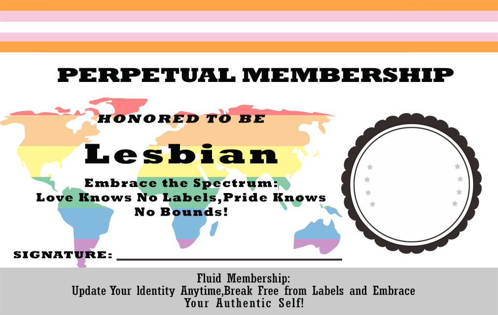 Lifetime Membership Card Honored To Be Lesbian