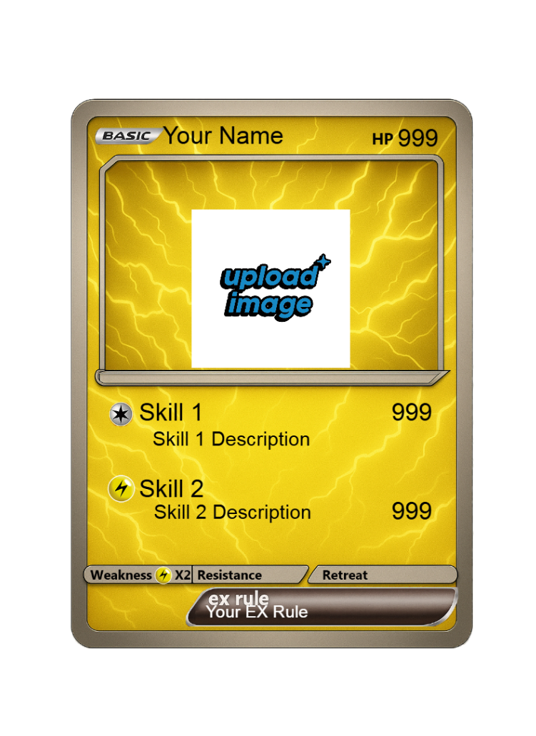 Personalised Poke Monster Card Lighting Style