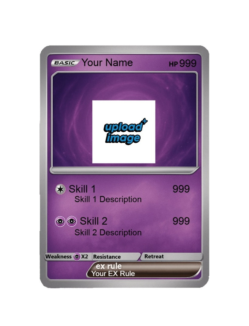 Personalised Poke Monster Card Psychic Style