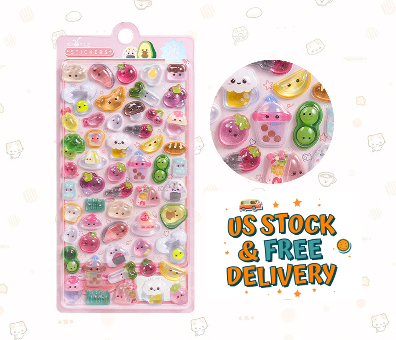 Kawaii Puffy Stickers for Kids – Cute 3D BEAR Stickers, Journal Deco, Planner Stickers, Gift for Girls USK001 (副本)