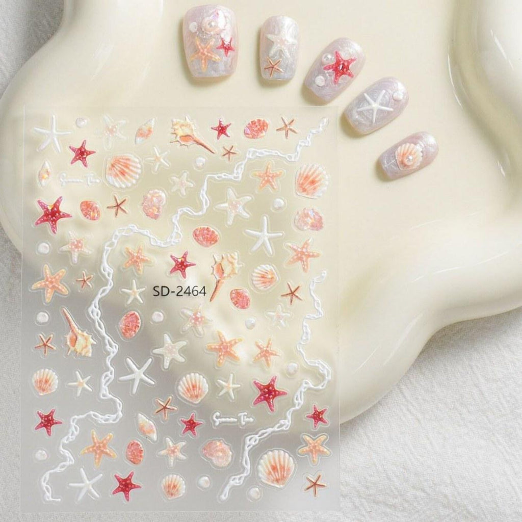 3D Kawaii Welpen- & Dessert-Nagelsticker | Geprägte Pastell-Abziehbilder für DIY-Maniküre | Süße Hund-, Cupcake- und florale ästhetische Nagelsticker