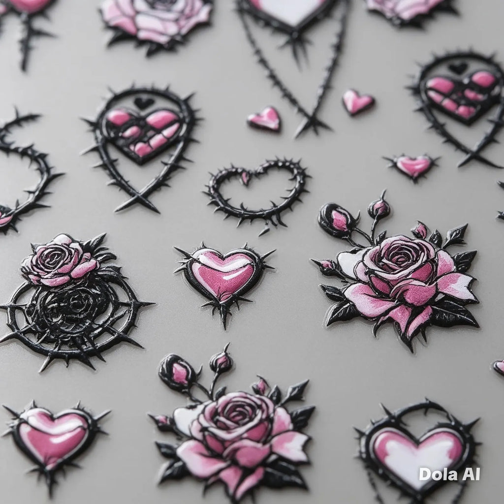 3D Bloom: Lebendige Präge-Blumen-Nagelkunst-Sticker