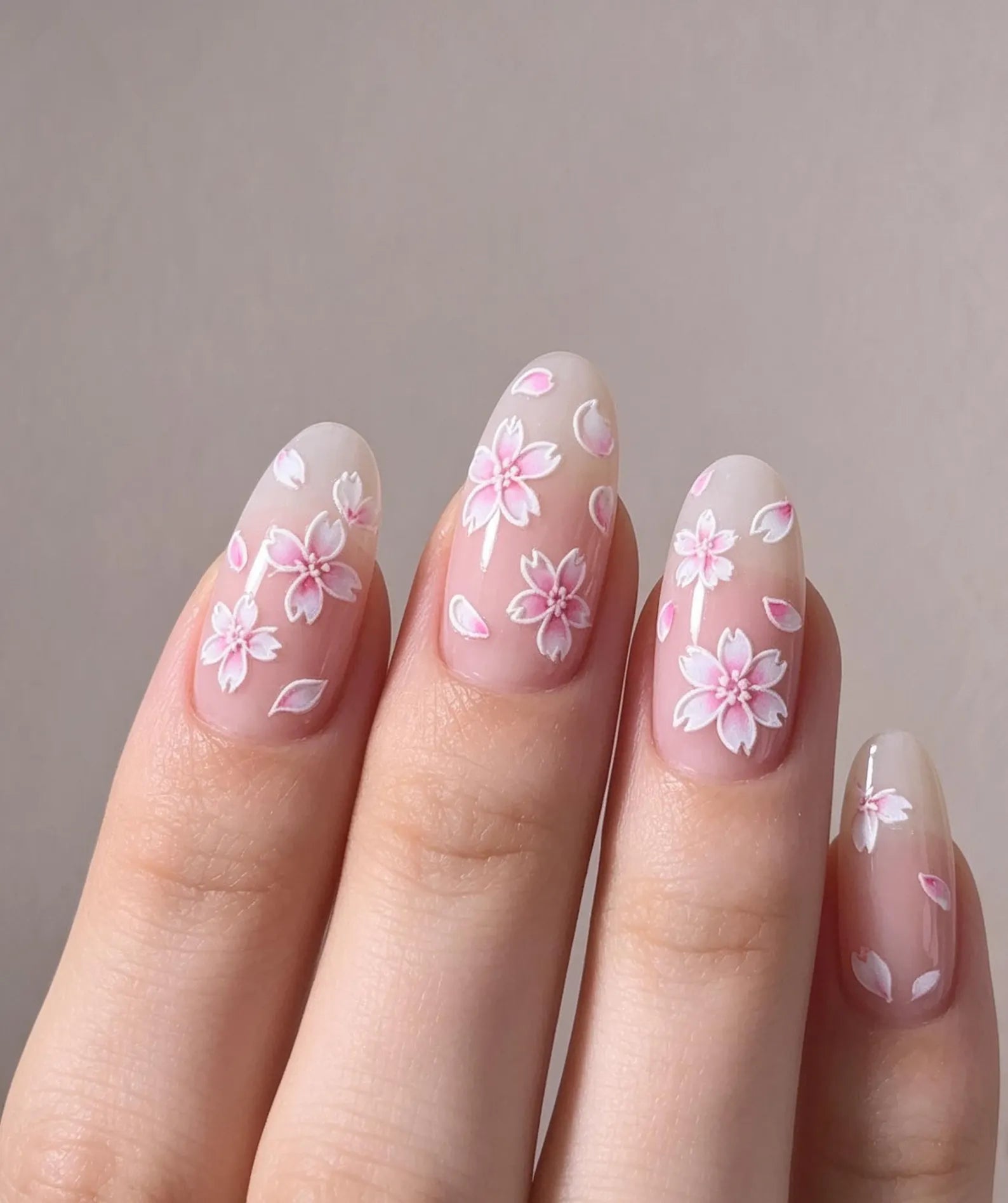 5D Cherry Blossom Nail Stickers | Pink Sakura Floral Decals | Elegant Embossed Japanese Spring Nail Art