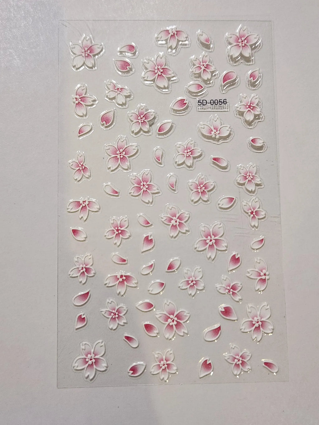 5D Cherry Blossom Nail Stickers | Pink Sakura Floral Decals | Elegant Embossed Japanese Spring Nail Art