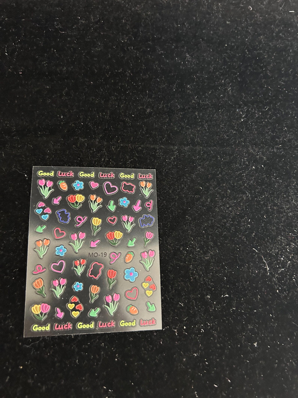Bold Tulip Heart Nail Stickers – 5D Textured Kawaii Pop Art Decals