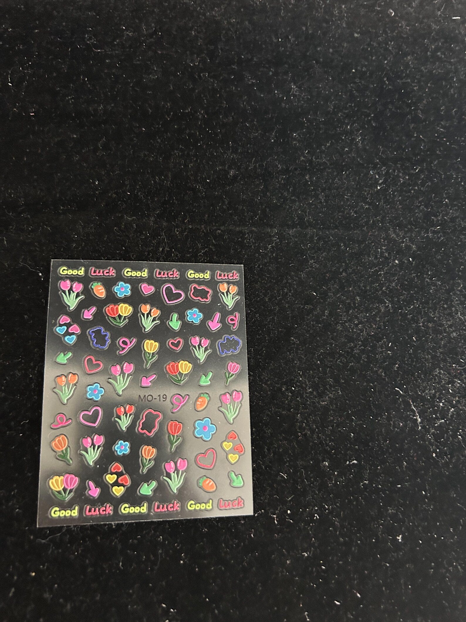 Bold Tulip Heart Nail Stickers – 5D Textured Kawaii Pop Art Decals