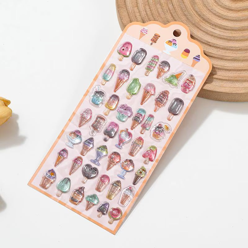 Irresistible 3D Puffy Ice Cream & Sweet Treats Sticker Sheet