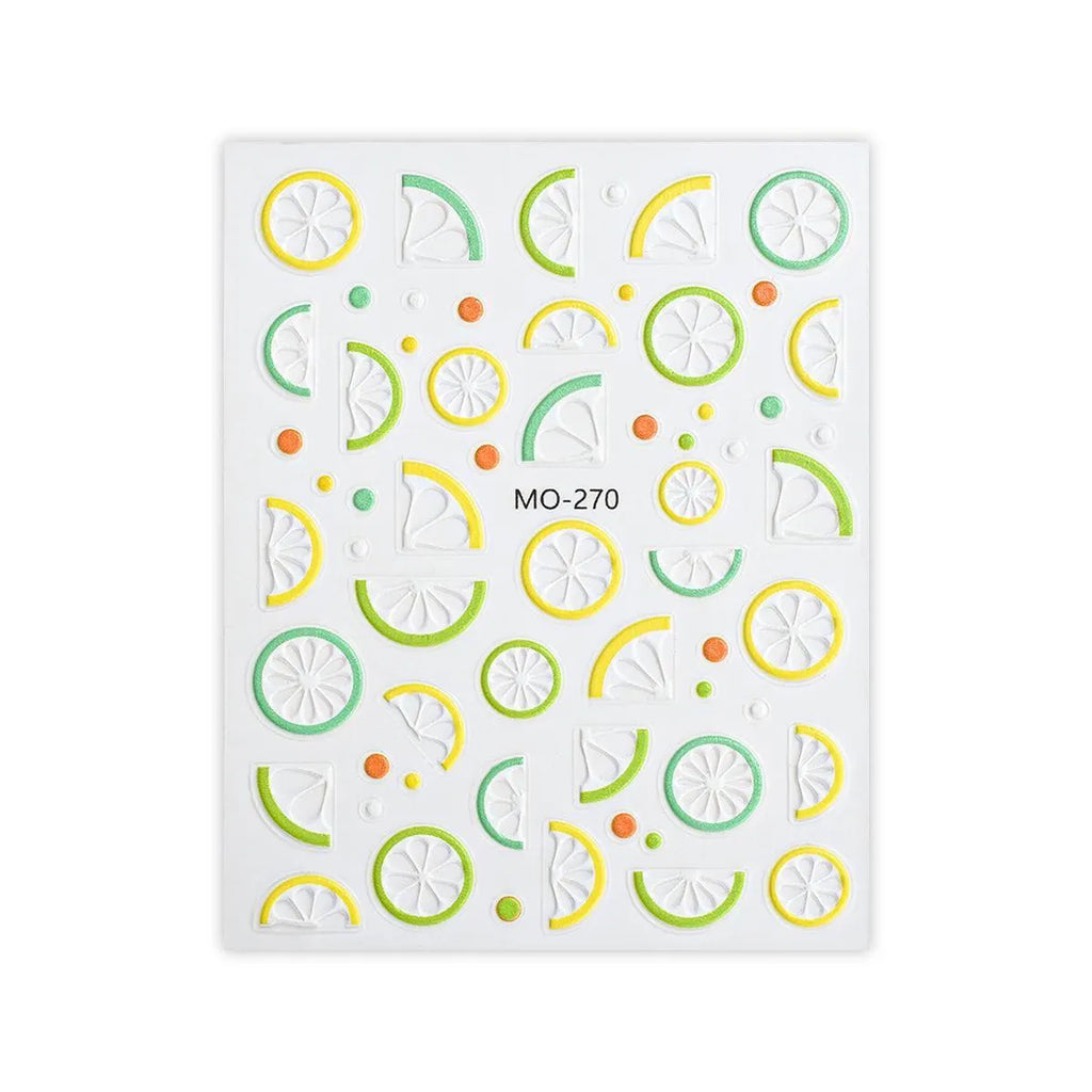 Zitrus-Nagelsticker | Zitrone Orange Obst Nagelkunst Abziehbilder (Sommer-Maniküre)