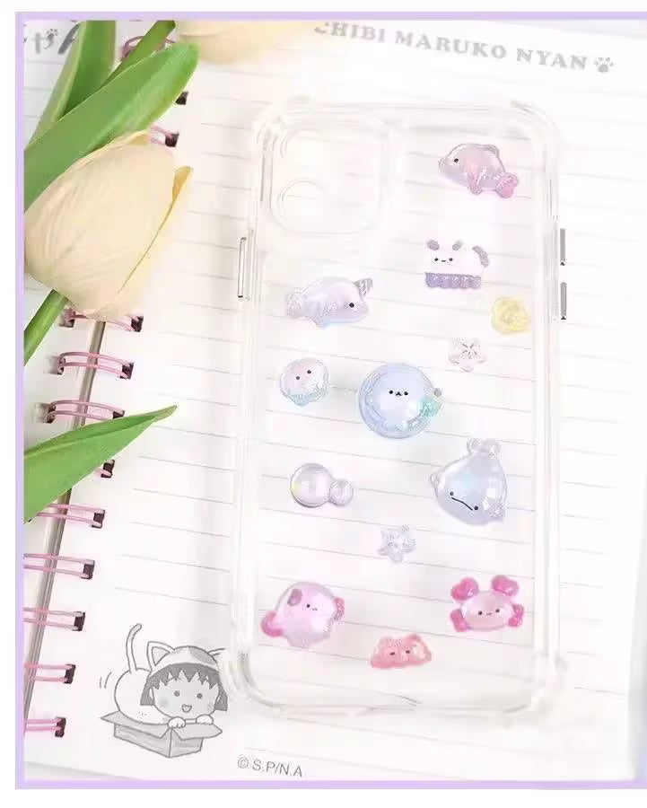 Kristallgummibärchen-Welpenaufkleber – Bonbon-Tropfen Sternennacht 3D-Epoxidharz-Aufkleber, Kawaii-Hund- & Mond-Aufkleber, vielseitig verwendbar