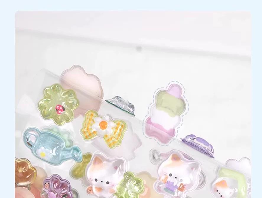 3D Crystal Epoxy Ghost Stickers – Pastel Goth Candy Decals, Kawaii Stationery Bonbon Drop Series