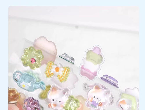 3D Crystal Epoxy Ghost Stickers – Pastel Goth Candy Decals, Kawaii Stationery Bonbon Drop Series