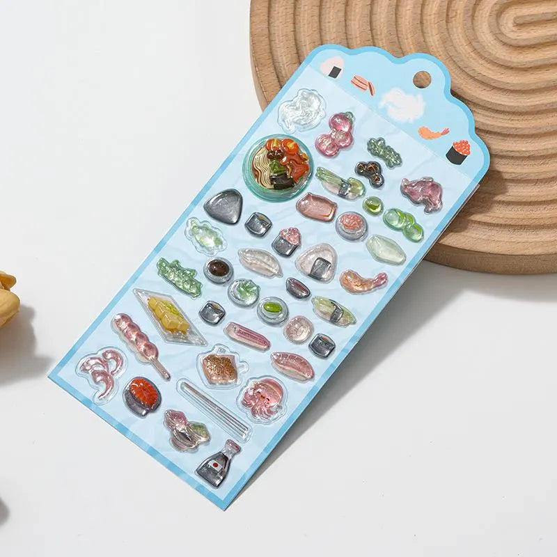Kawaii 3D Puffy Japanese Food & Sushi Sticker Sheet