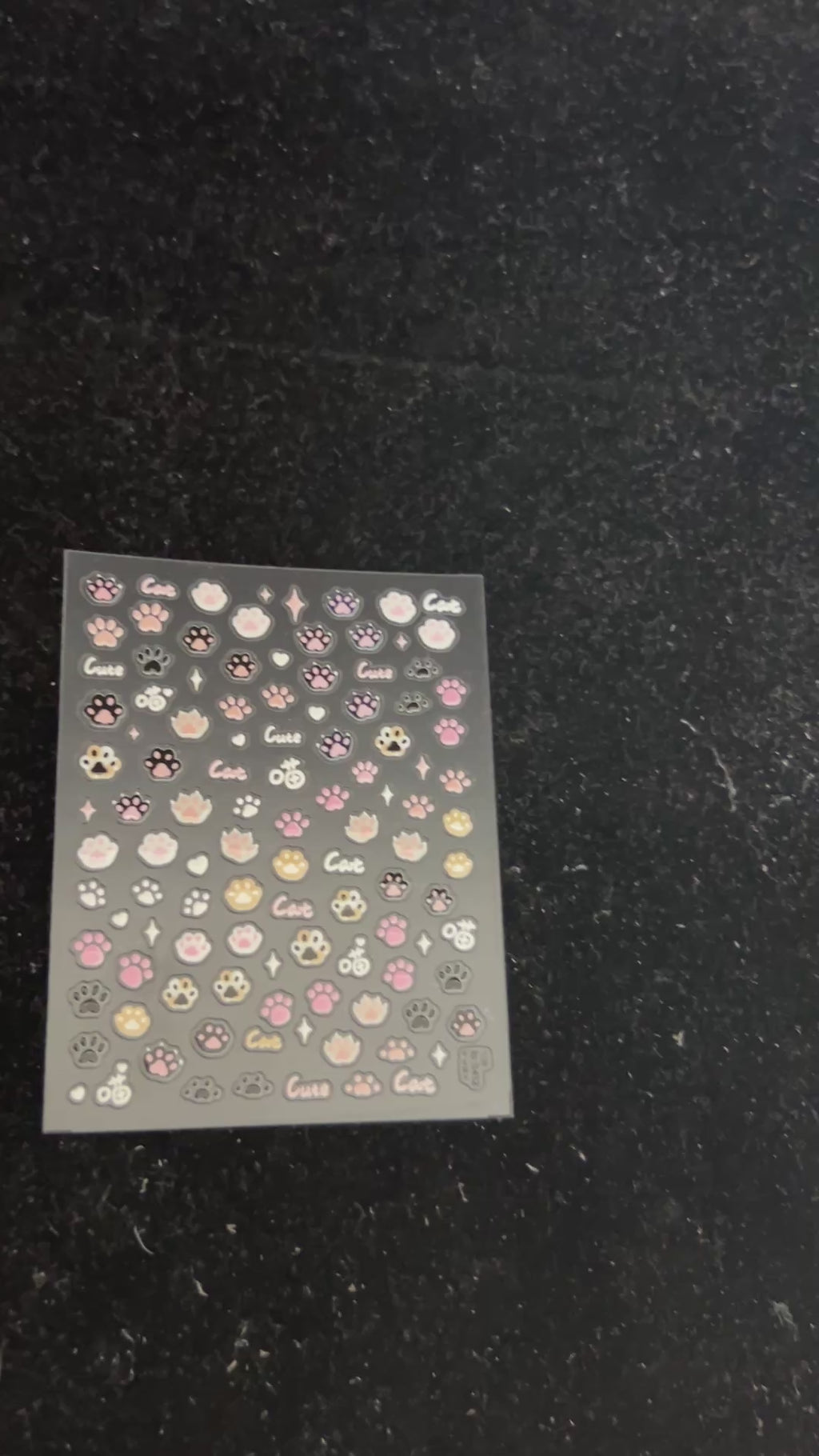 Cute Cat Paw Puffy Sticker Sheet – Kawaii Pastel Deco Stickers, Nail Stickers, 3D Look Aesthetic DIY Nail Art