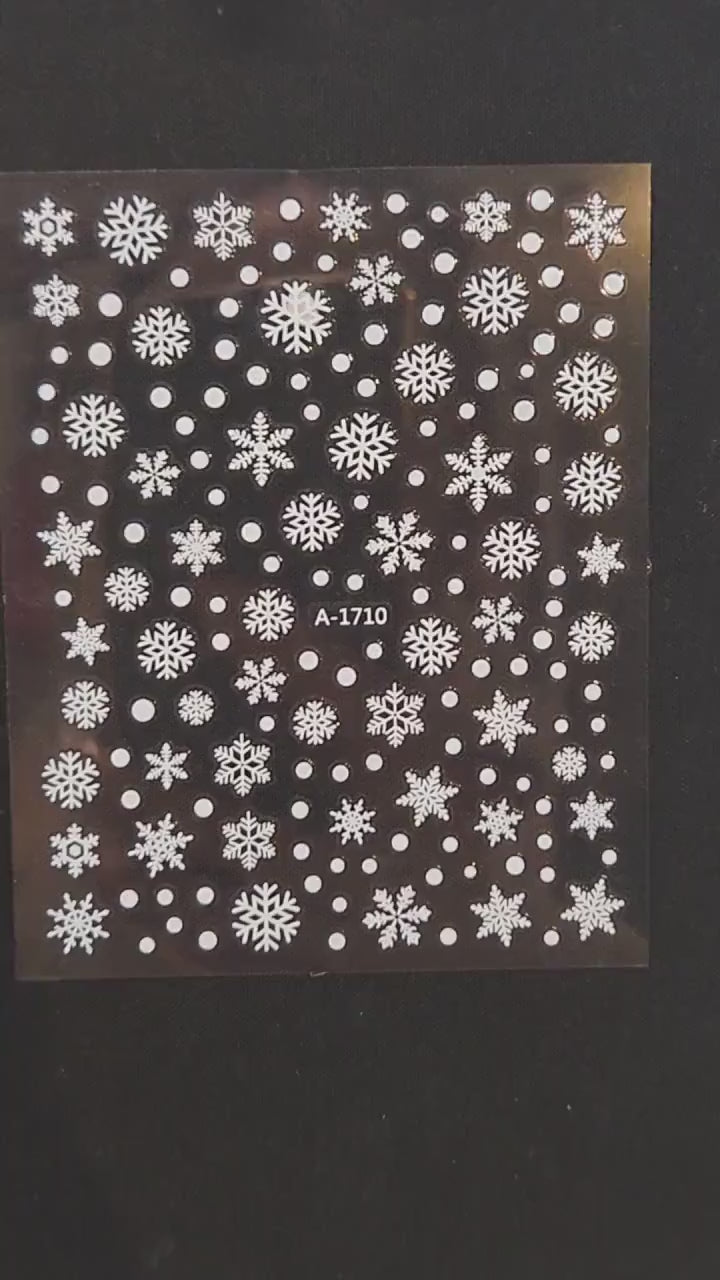 White Snowflake Nail Stickers | Winter Wonderland Christmas Nail Art Decals, Cute Snow Polka Dot Sliders, Holiday DIY Manicure