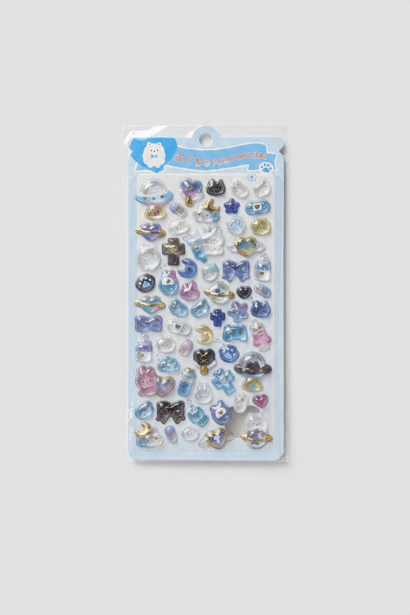 Kawaii Puku Puku 3D Ocean Theme Puffy Stickers, Gift for Girls USK0010