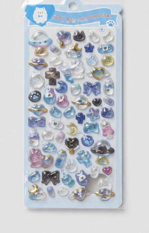 Kawaii Puku Puku 3D Ocean Theme Puffy Stickers, Gift for Girls USK0010