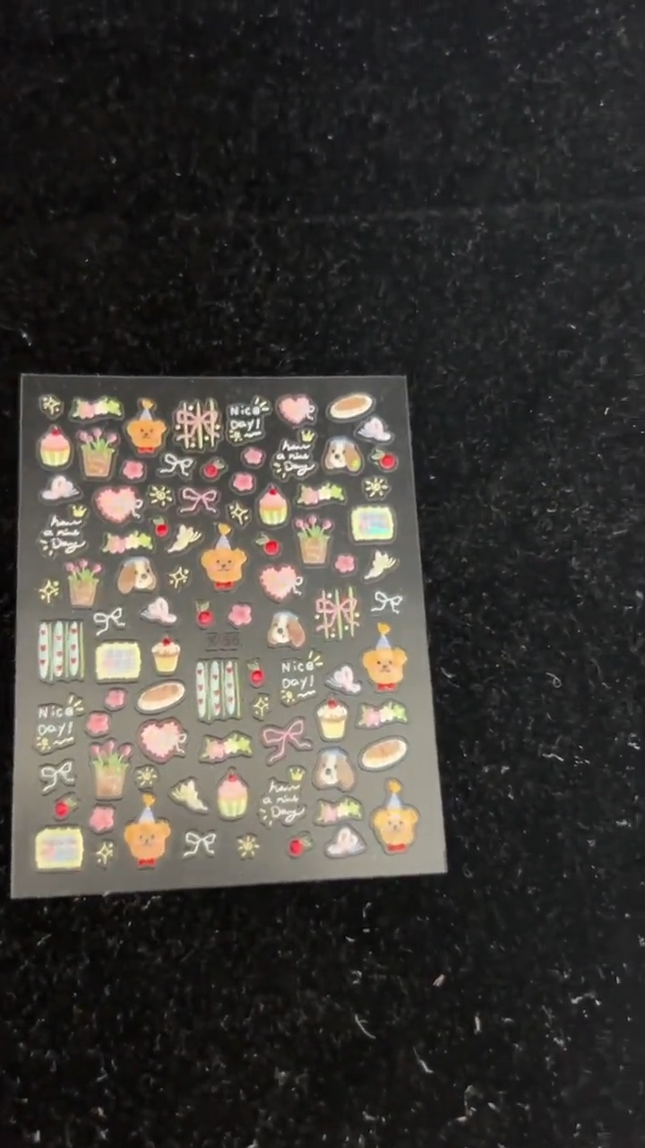 3D Kawaii Puppy Dessert Nail Art Stickers | Embossed Pastel Decals (DIY Manicure)